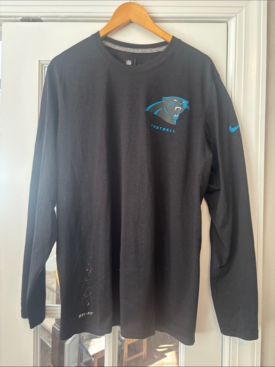 Nike Other - Nike Black Long-Sleeve Panthers Football Tee with Blue Logo